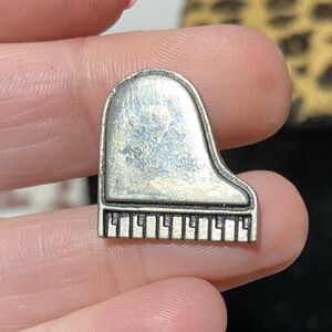 Silver Tone Grand Piano Lapel Pin